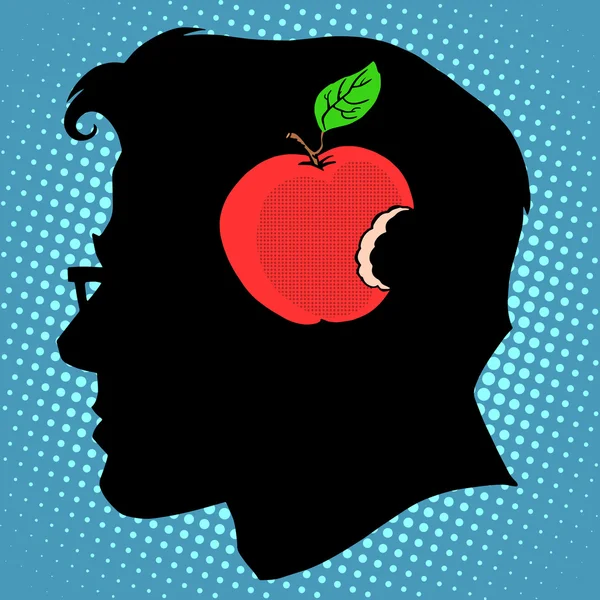 Mordu Apple à l'esprit une connaissance du concept d'entreprise — Image vectorielle