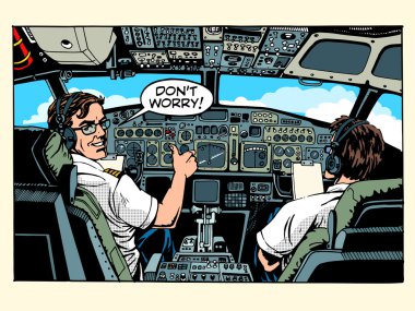 Uçak kokpit pilotlar uçağın Kaptan