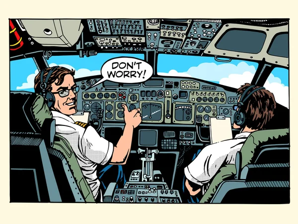 Uçak kokpit pilotlar uçağın Kaptan
