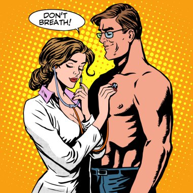 Tıbbi muayene hemşire hasta nefes stetoskop