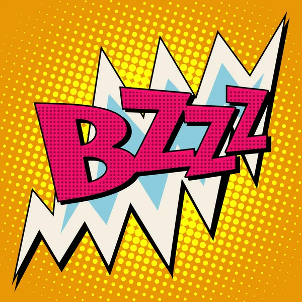 Bzzz 電圧電気エネルギー漫画バブル レトロなテキスト — ストックベクタ