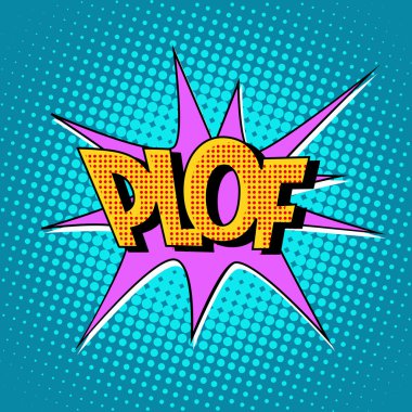 plof komik kabarcık retro metin
