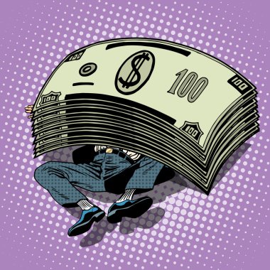 İşadamı para servet finansal başarı gömülü