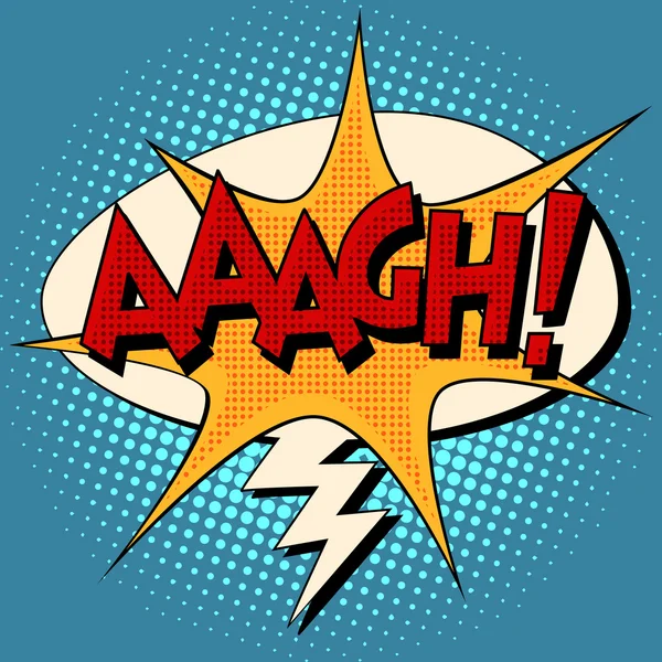 Aaagh comic bubble retro text — Stock Vector