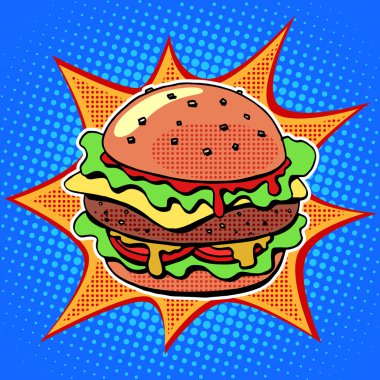 Fast food Burger susam et salatası ve peynir