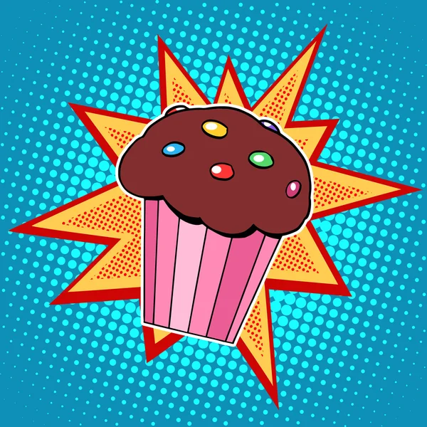 Muffin torta édes ételek — Stock Vector