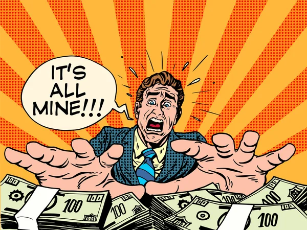 Açgözlülük servet para iş kavramı