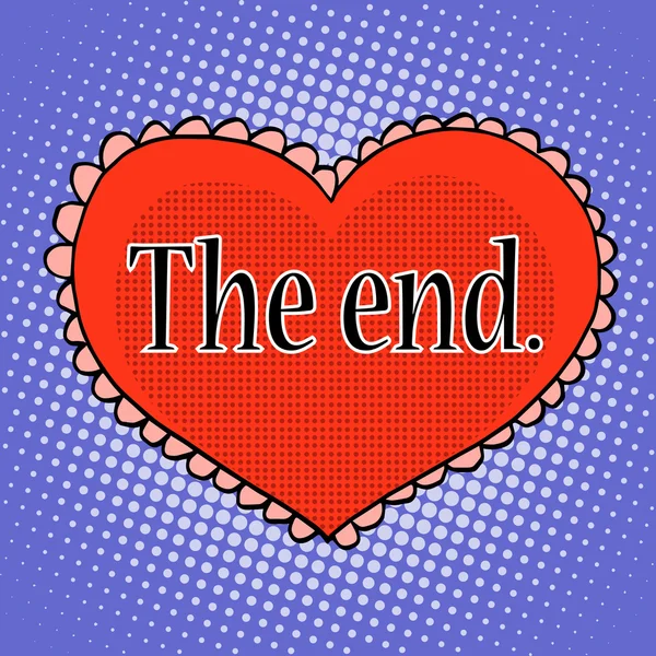 La fine dell'amore cuore rosso — Vettoriale Stock