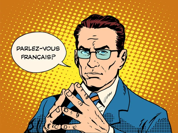 Sprechen Sie Französisch Übersetzer Sprachkurs — Stockvektor