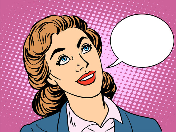 business woman interested in communicating
