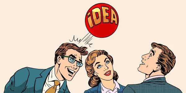 Concepto de equipo empresarial de lluvia de ideas para desarrollar la idea — Archivo Imágenes Vectoriales