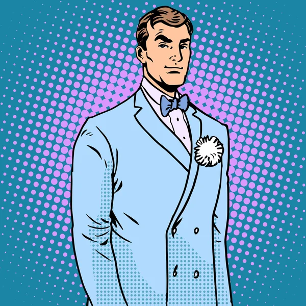 The groom in a wedding suit — Stock Vector