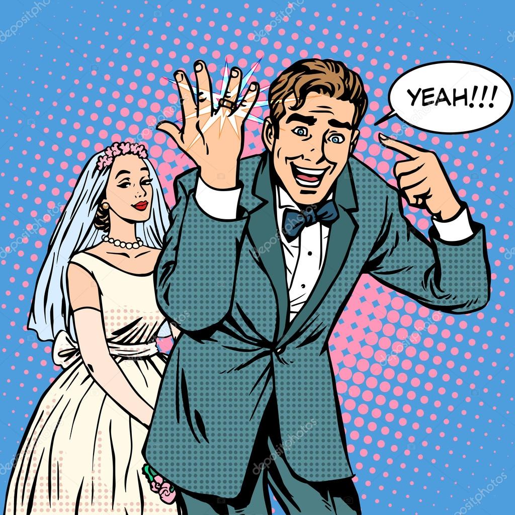 Image vectorielle Mariage heureux de mariée et marié par ©studiostoks -  95574824, image size:1024x1024