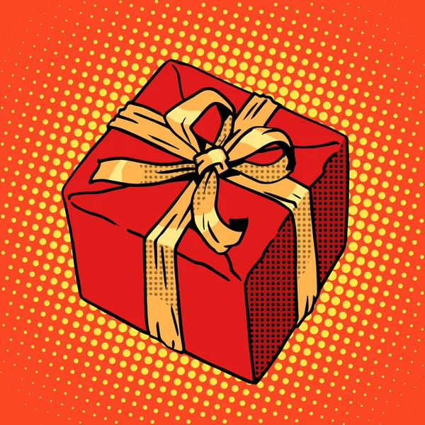 Caja de regalo roja — Vector de stock