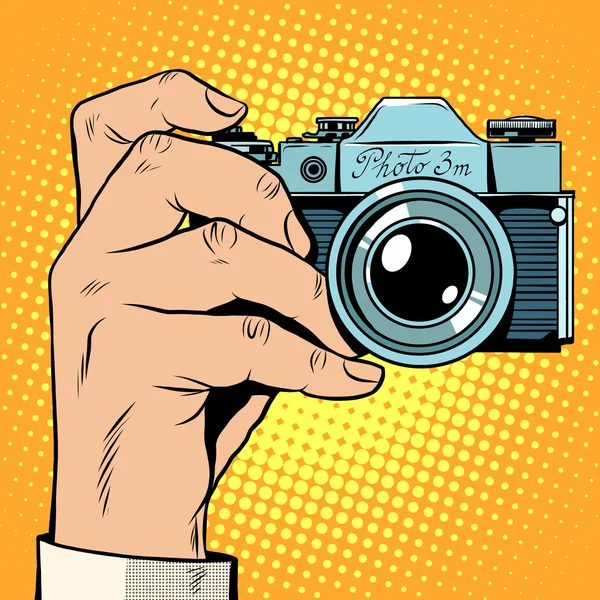 Retro cámara instantánea selfie — Vector de stock