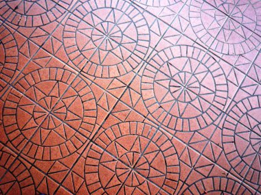 Seramik zemin döşeme deseni yıldız ve daire şeklinde