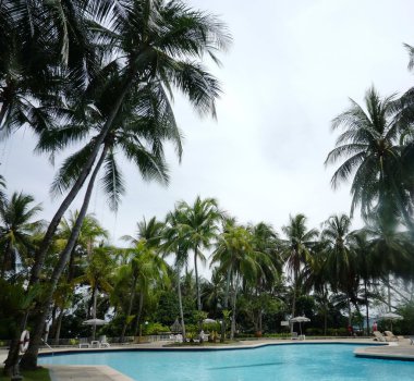 Tropikal resort havuz yan