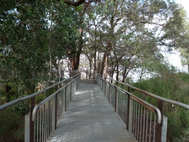 Bir asma köprü yürüyüş