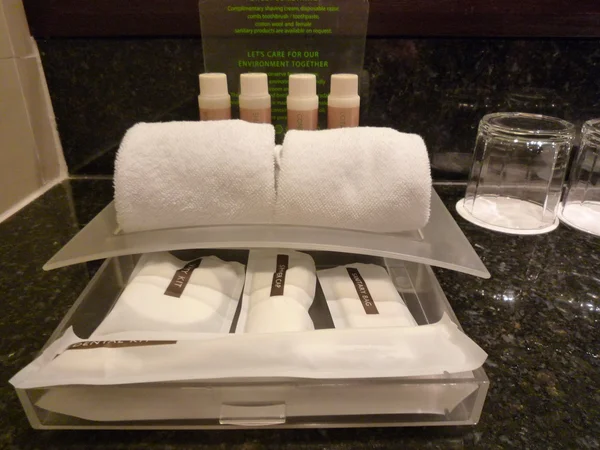 Set de kit de comodidades del hotel — Foto de Stock