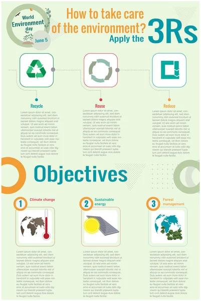 Infografía Que Podemos Hacer Para Mejorar Medio Ambiente Con Iconos — Vector de stock