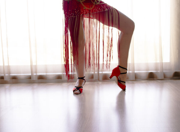 Legs of woman dancing