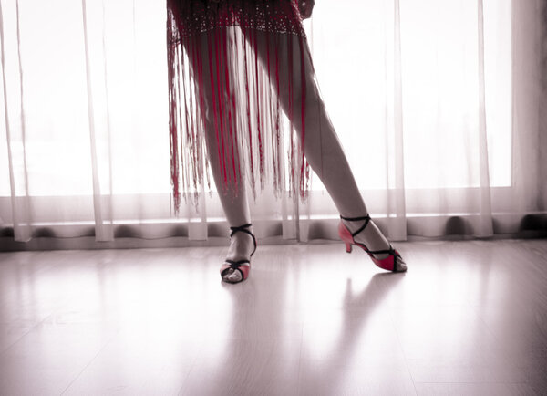 Legs of woman dancing