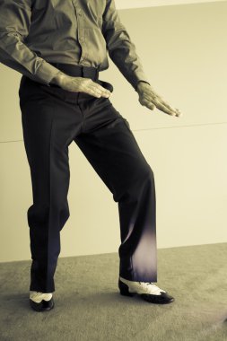 Siyah ve beyaz ayakkabı dans erkek erkekle