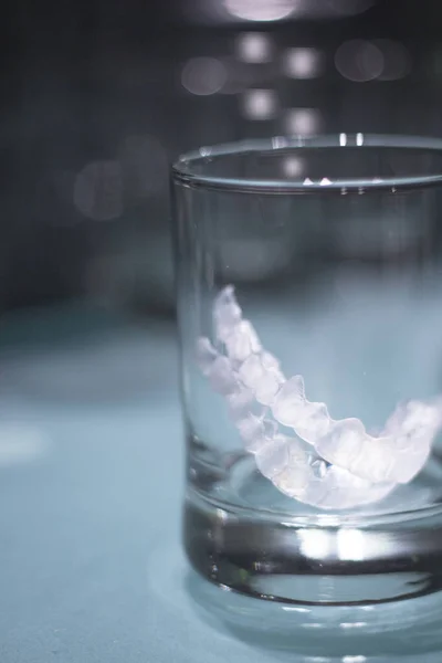 Transparent Tooth Aligner Crystal Glass People — Stock Photo, Image