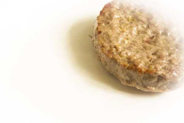 Hamburguesa Ecológica Ternera Plato Blanco Hay Gente — Foto de Stock