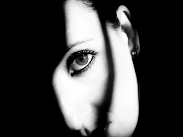 Olho em preto e branco — Fotografia de Stock
