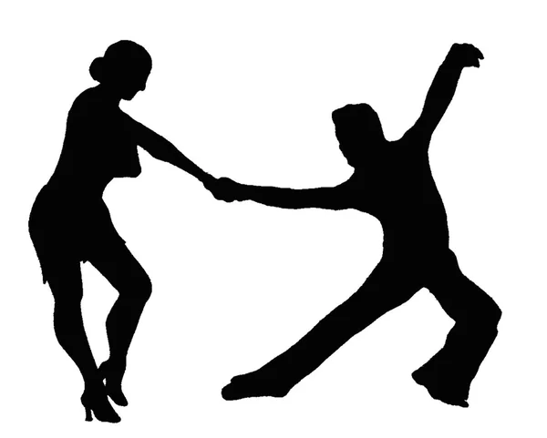 Latin Couple silhouette dancers — Stock Photo, Image