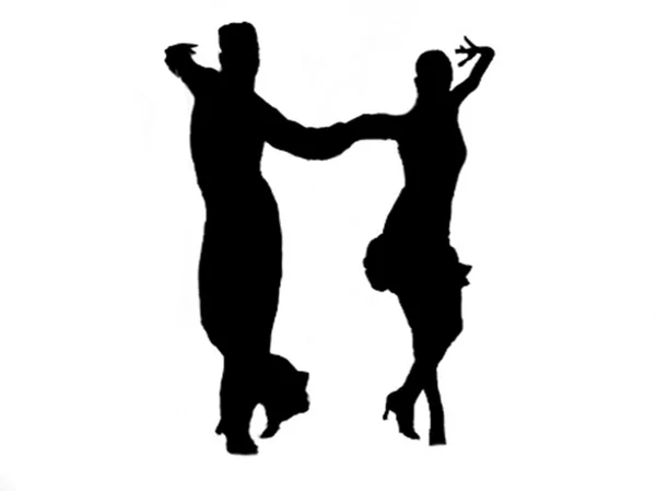 Latin Couple silhouette dancers — Stock Photo, Image