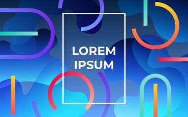 Modern soyut neon, reklam veya tasarım için akışkan poster çizimi.