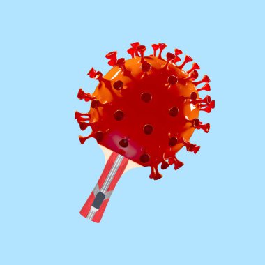 Corona virüsü covid-19 ile çağdaş sanat kolajı. Reklam için kopyalama alanı.