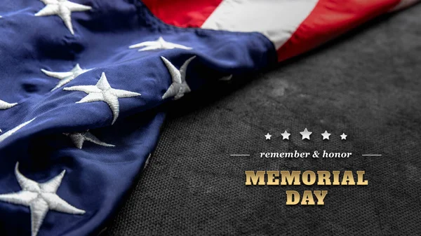 Happy Memorial Day concept. American flag against a black background. — Stock Photo, Image