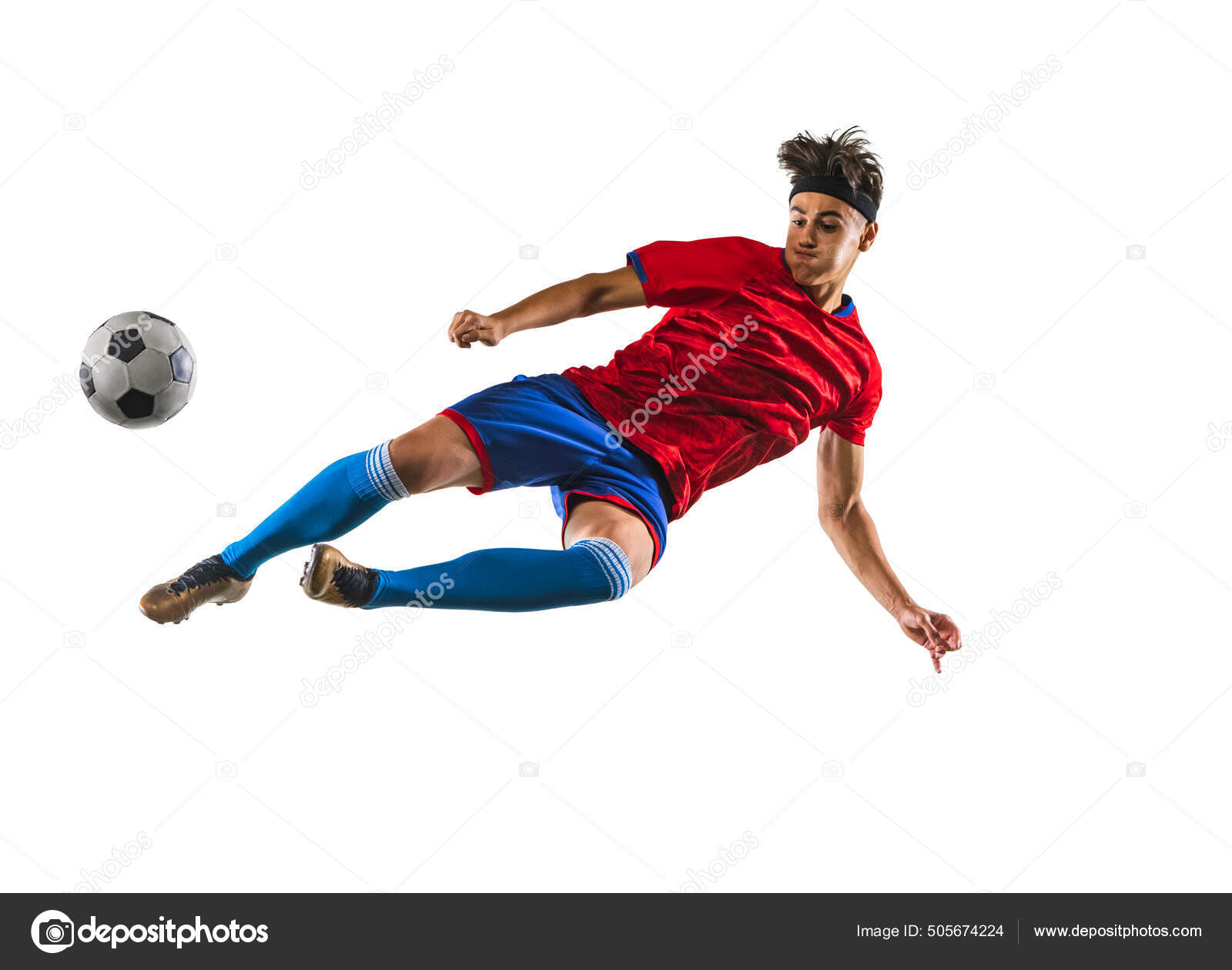 Soccer team or Football team players on white background - Young