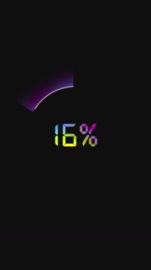 Siyah arkaplan üzerindeki neon dairesel yükleme işlemini durdur. Dijital işleme kavramı, UI geribildirim, sistem durum görselleştirme ve modern teknoloji arayüzü tasarımı.