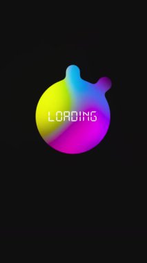 Sıvı gradyan damlacıklar siyah arkaplan videosuna yükleniyor. Yaratıcı tamponlama, organik UI hareketi, pürüzsüz dijital geçişler ve modern uygulama arayüzü estetiği kavramı.