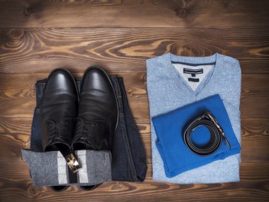 Rahat kıyafetler üzerinde Üstten Görünüm