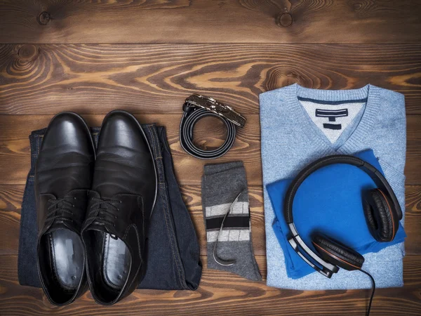 Rahat kıyafetler üzerinde Üstten Görünüm