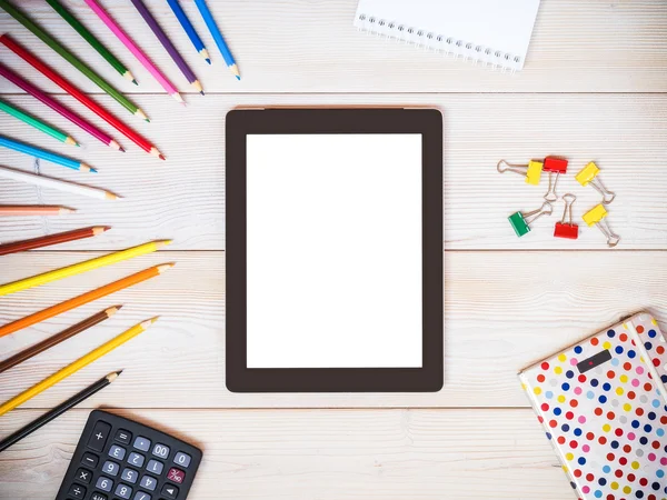 Tablet bilgisayar. Yukarıdan görüntülemek