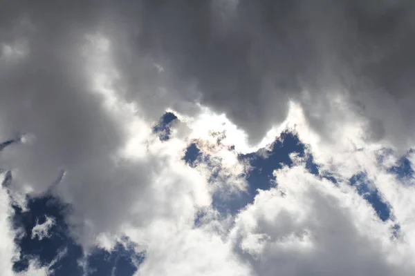 Blue Sky White Clouds Sunlight Shining Them — Stock Photo, Image