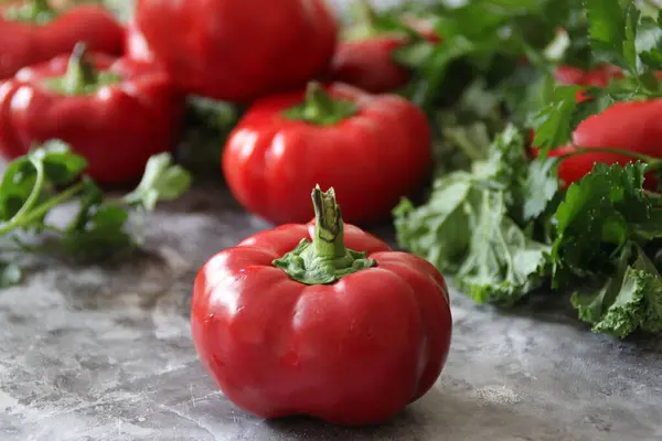 Small Red Peppers Red Peppers Lined Line Red Vegetables — Stockfoto