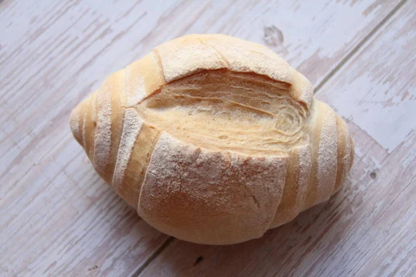 Fresh Bread Roll Fresh Crispy Bread Nicely Baked Wheat Roll — Stock Photo, Image