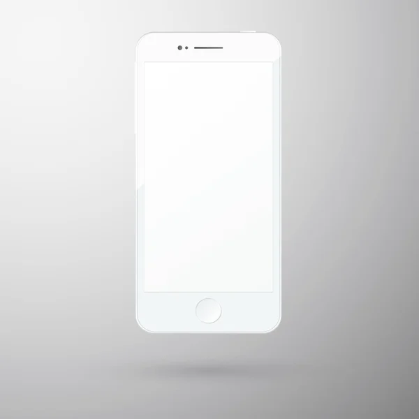 Cellulare bianco realistico con schermo bianco — Vettoriale Stock