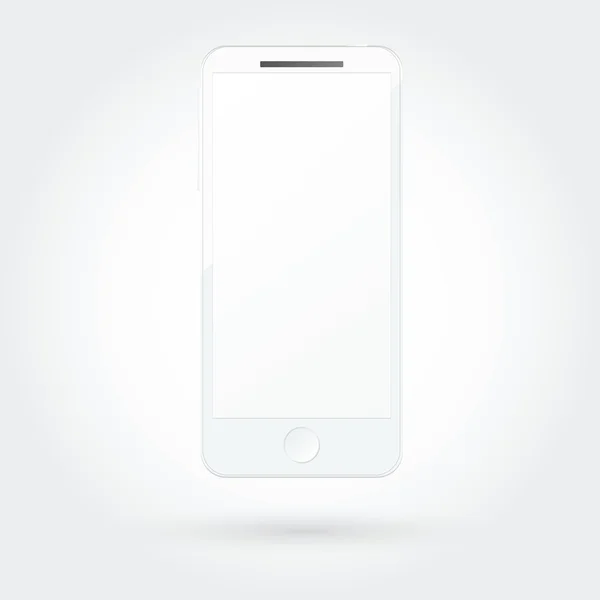 Telefone celular branco realista com tela em branco — Vetor de Stock