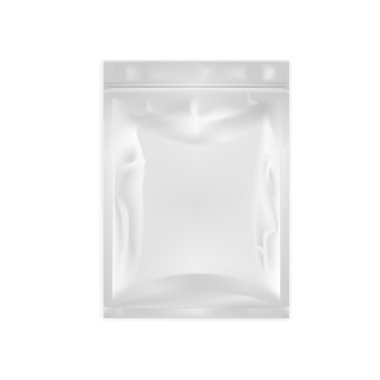 White Blank Ziplock Pack. Isolated Vector. clipart