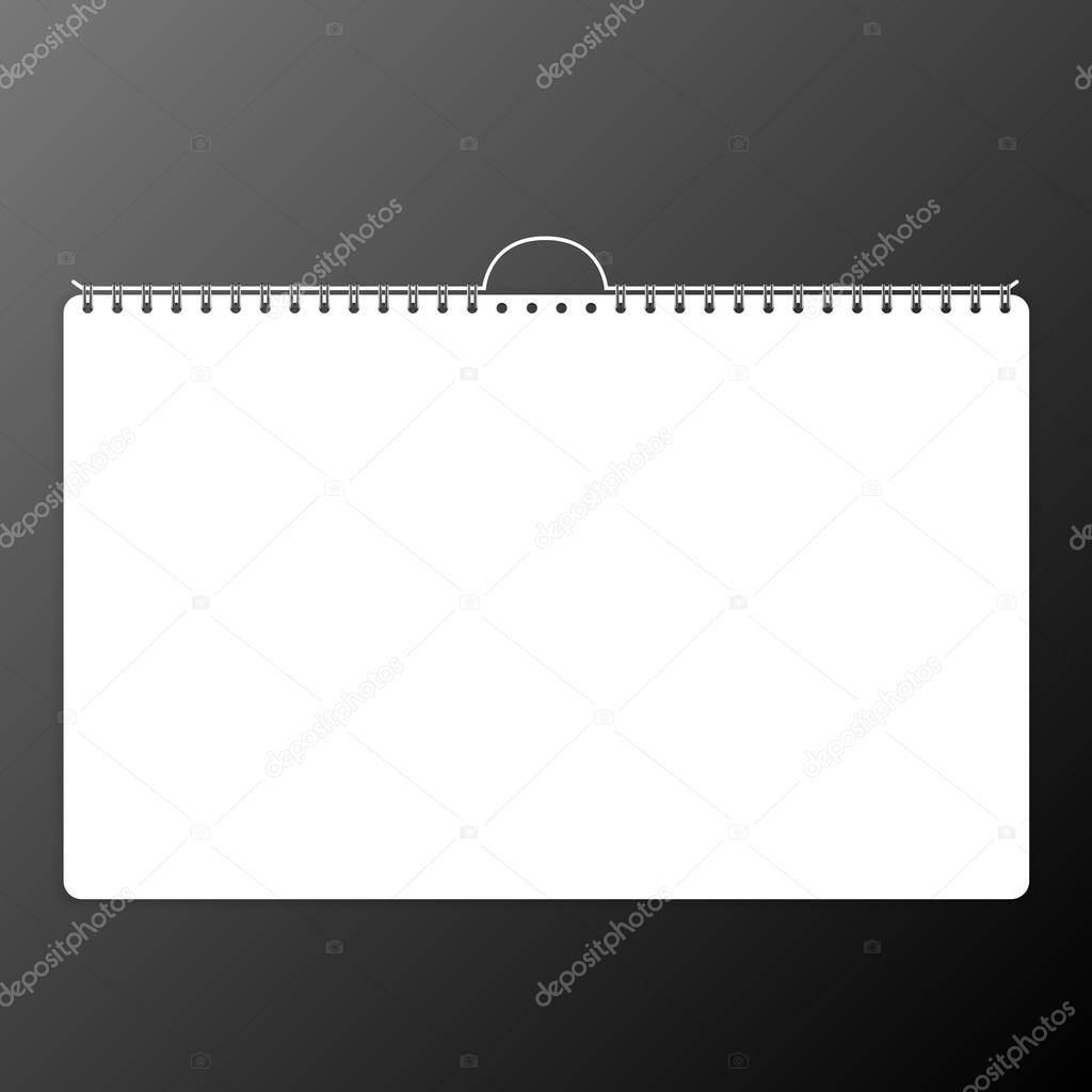 Calendar sheet of paper on a black background