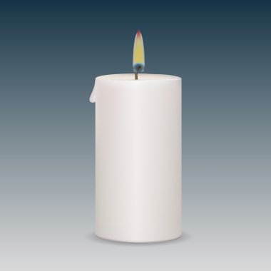 arka plan üzerinde izole mum alev ateş hafif. gerçekçi vektör çizim