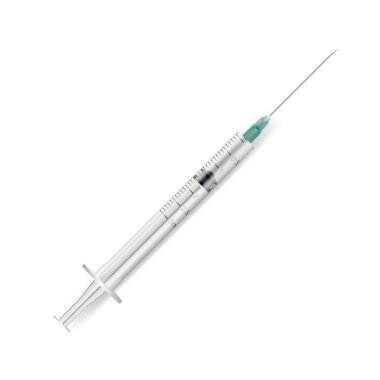 Gerçekçi vektör şırınga şeffaf izole